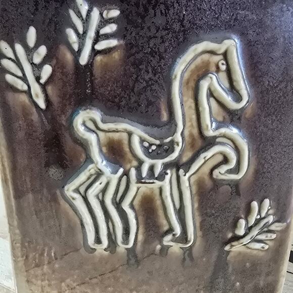 Vtg MCM Mid Century Nordic Scandanavian Ceramic Pottery Decorative Horse Vase - Picture 2 of 9